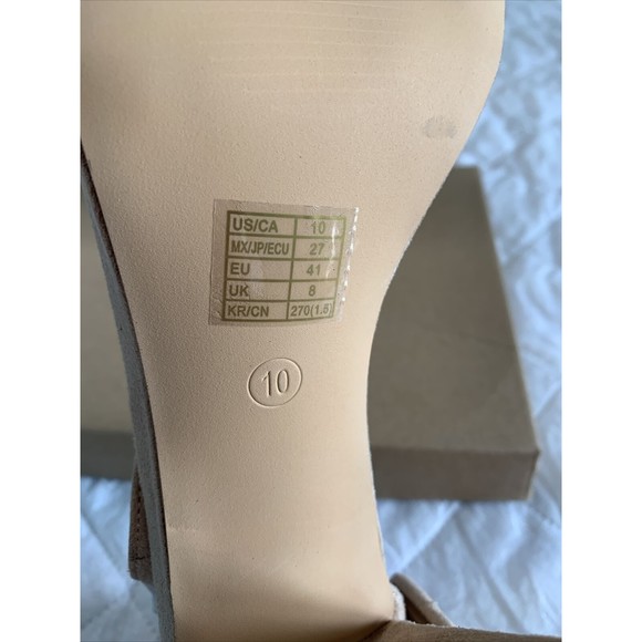 REDTOP Women's Open Toe Chunky 3.9 IN Heel Sandals Ankle Strap Nude Color SZ10😀 - Picture 8 of 16